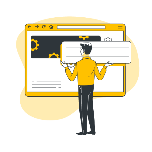 ilustracao-criacao-de-anuncios-simultaneos-mercado-livre ilustracao-homem-mexendo-dashboard